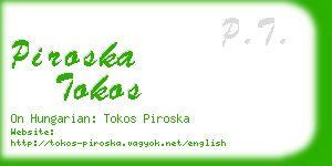 piroska tokos business card